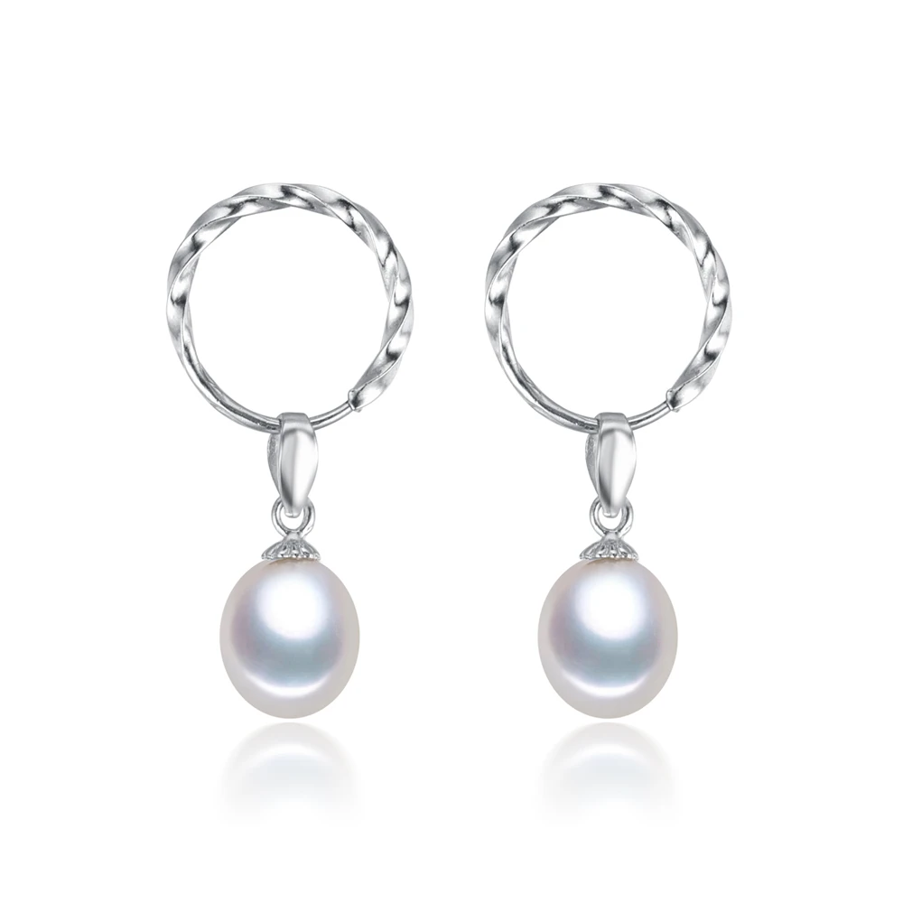 

SNH 8mm drop AAA Pearl Earring Freshwater Pearl Earring 925 SterlingSilver Stud Earring Wholesale