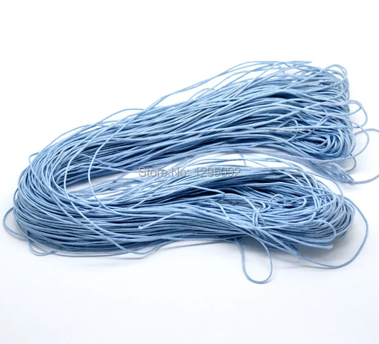 

Free Shipping 80M Wholesales New DIY Light Blue Waxed Rope Cotton Necklace Cord for Jewellery Charms Component Findings 1mm