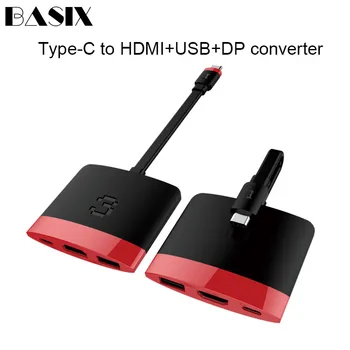 

BASIX Type-C Hub Adapter 3-in-1 USB C hub to HDMI 60HZUSB3.0 Type-C Female Adapter with Charging Converter for MacBook USB C HUB