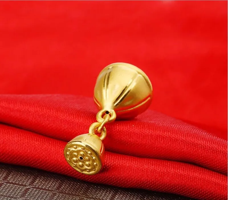 

Authentic 24K Yellow Gold Pendant /Lucky Craved Belling Pendant/ 3.25g New