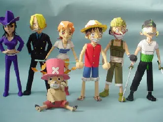 3D Paper Model Anime One Piece 7 people group puzzles diy toys