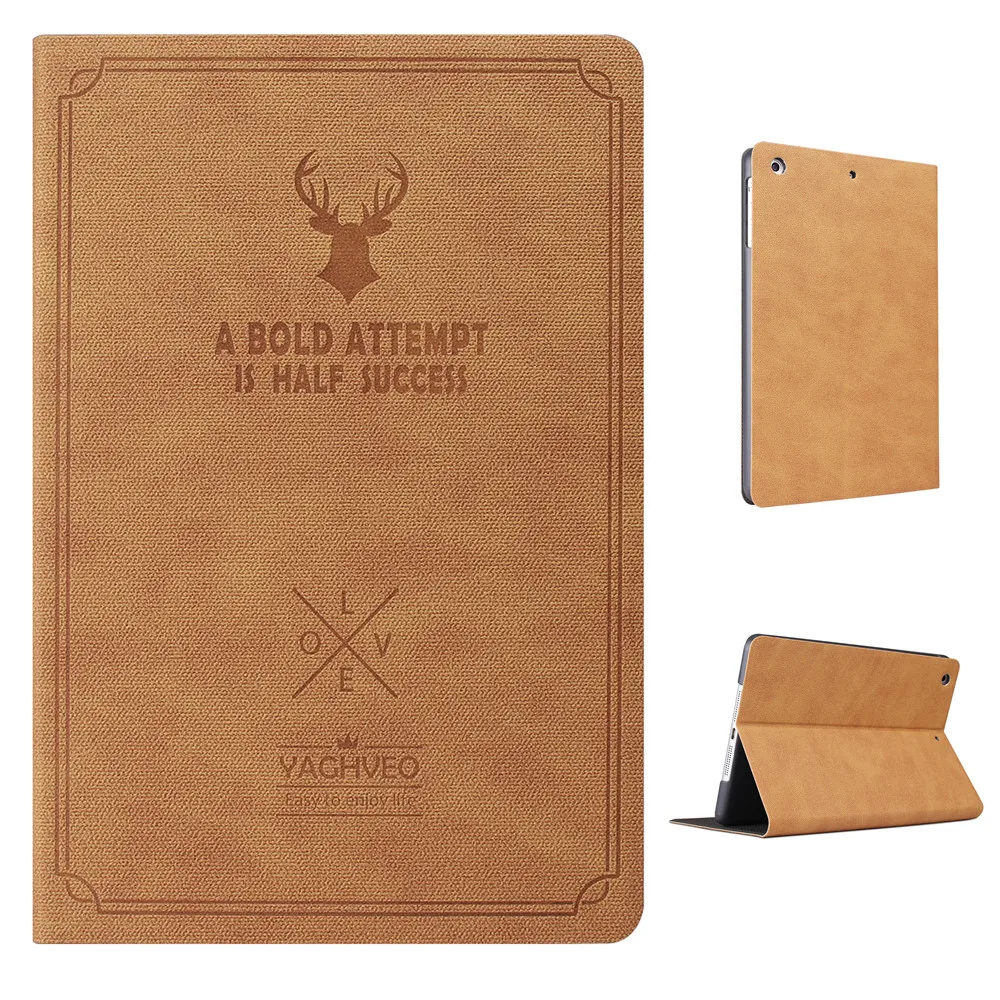 Online Ciervo patrón de cuero de la PU de cuerpo completo con soporte para iPad aire 1 2 nuevo iPad 2017 de 2018 a 9,7 pulgadas