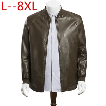 

Plus size 8XL 6XL 5XL 4X Brand New Casual Style Spring Sheepskin Men's Genuine Leather Jacket Jaqueta De Couro Black Male Casaco