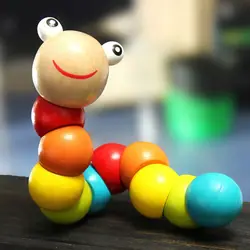 Милые забавные вставки Головоломка Развивающие деревянные игрушки детские, для малышей пальцы гибкие Training науки скручивающаяся гусеница
