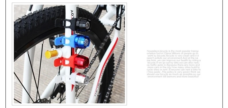 Велоспорт Горный велосипед Красный светодиодный спереди и сзади безопасности Предупреждение лампа MTB Водонепроницаемая велосипедная фара Алюминий Головной фонарь 10 Цвета