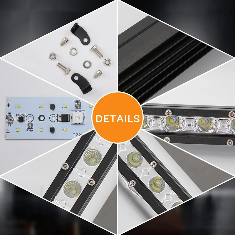 8 14 20 26 Inch LED Strip Light Bar Single Row Off Road Lights 18w 36w 54w LED Work Light Bar for Jeeps/SUV/Motorcycles