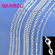Grande Promotion 100% authentique 925 chaîne en argent Sterling collier avec fermoirs de homard fit hommes femmes pendentif 10 conceptions 16-30 pouces