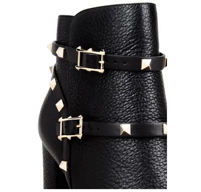 Cm Rivet Slip Chelsea Picture 8 En sur Picture As Carré Pour Cheville as Femininas Com Automne Bottes Salto Caoutchouc Botas Femmes Talon Boucle 29DIEH