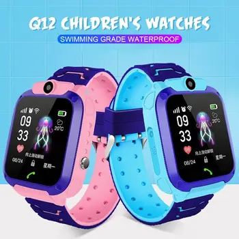 

Q12 Touch Screen Children's Smart Watch IP67 Waterproof SOS GPS Call Alarm Clock Smart Bracelet For Kids Children Birthday Gifts