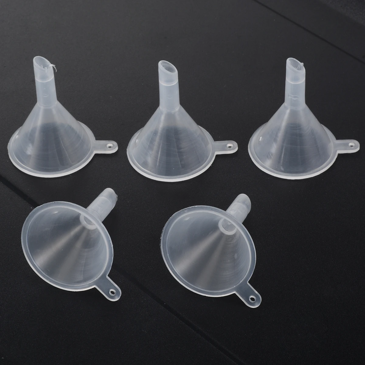 5pcs/lot Mini Plastic Funnel set Clear Funnel Hopper Perfume Diffuser Oil Liquid Lab Filling Tool for Home Kitchen Gadgets