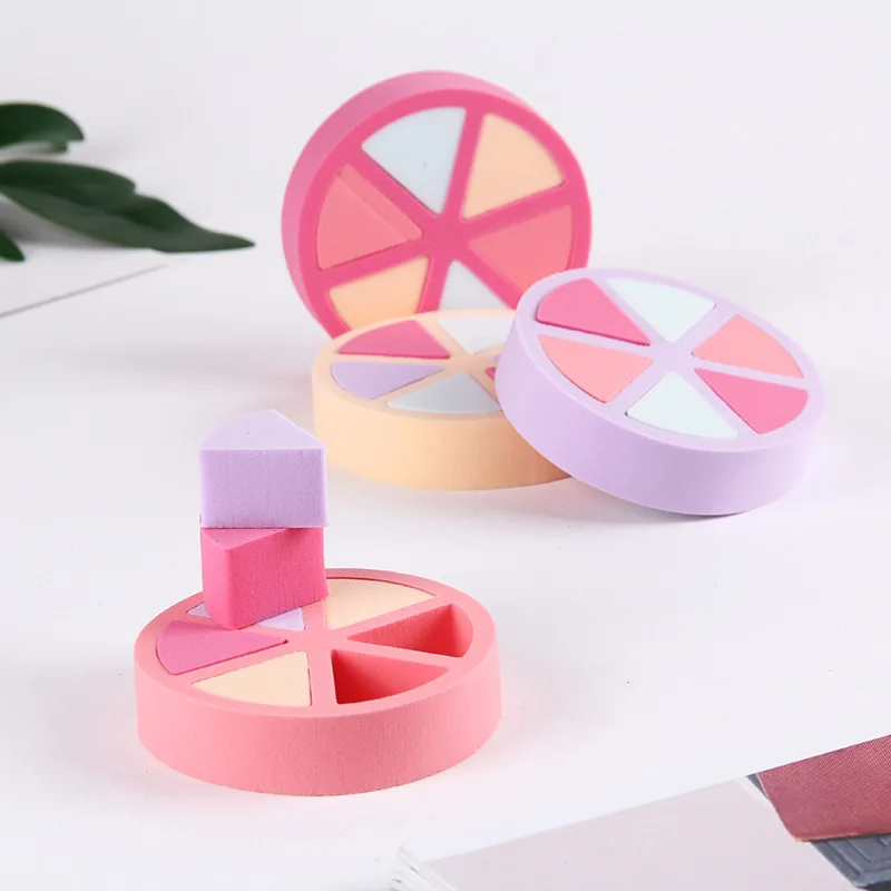 6 шт./упак. уход за лицом очистка слоеного Замена треугольной круглой формы мягкой кожи косметический спонж для макияжа