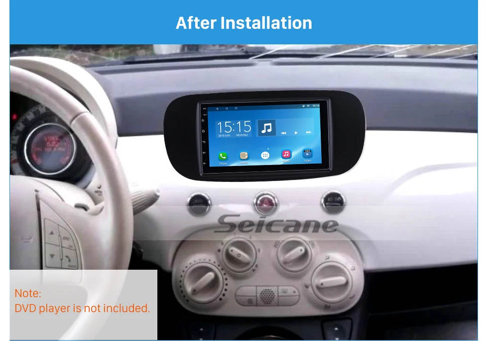 Seicane Black Double Din Car Radio 