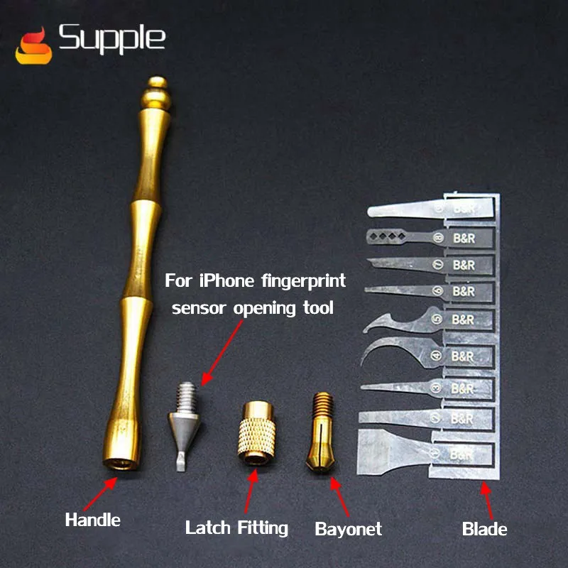 

Supple Newest BGA IC chip repair CPU blade dual function demolition tool for iPhone fingerprint sensor cover pening tool