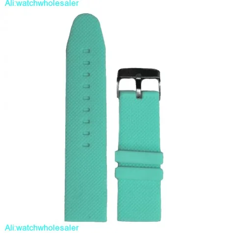 26mm Fun Blue Zircon Color Silicone  Rubber Unisex Watch Band Straps WB1062V26JB