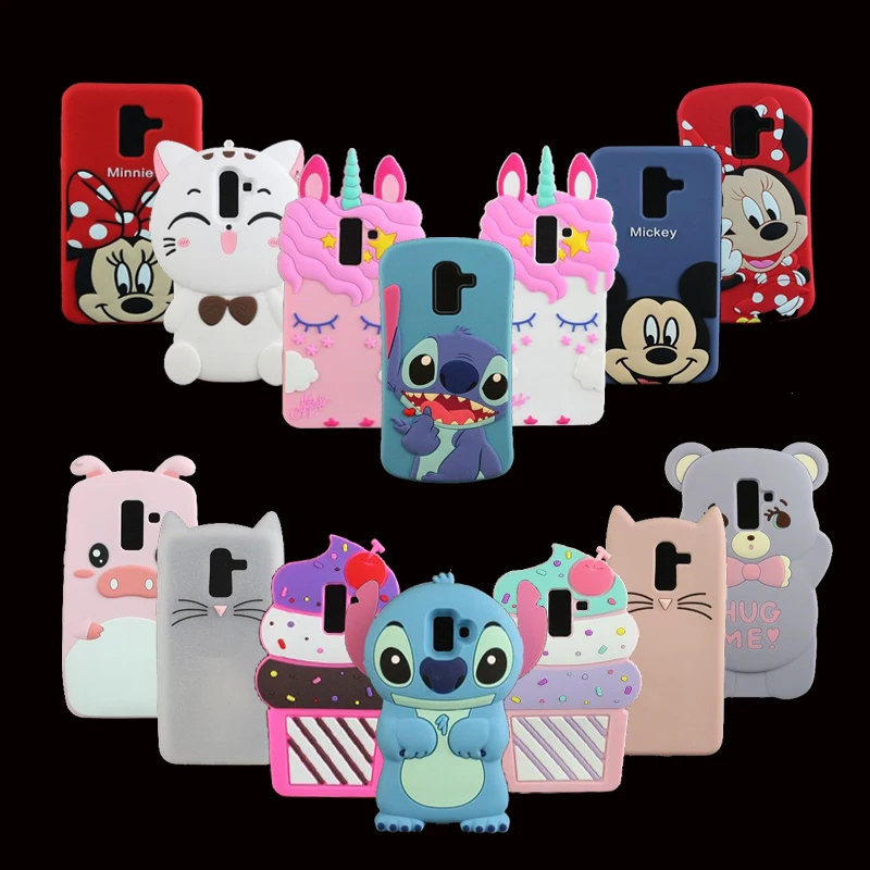 Case for Samsung Galaxy J8 2018 Case Cover for Samsung J8 3D Silicon Cartoon Back Covers Case For Samsung A6 Plus A605 Fundas