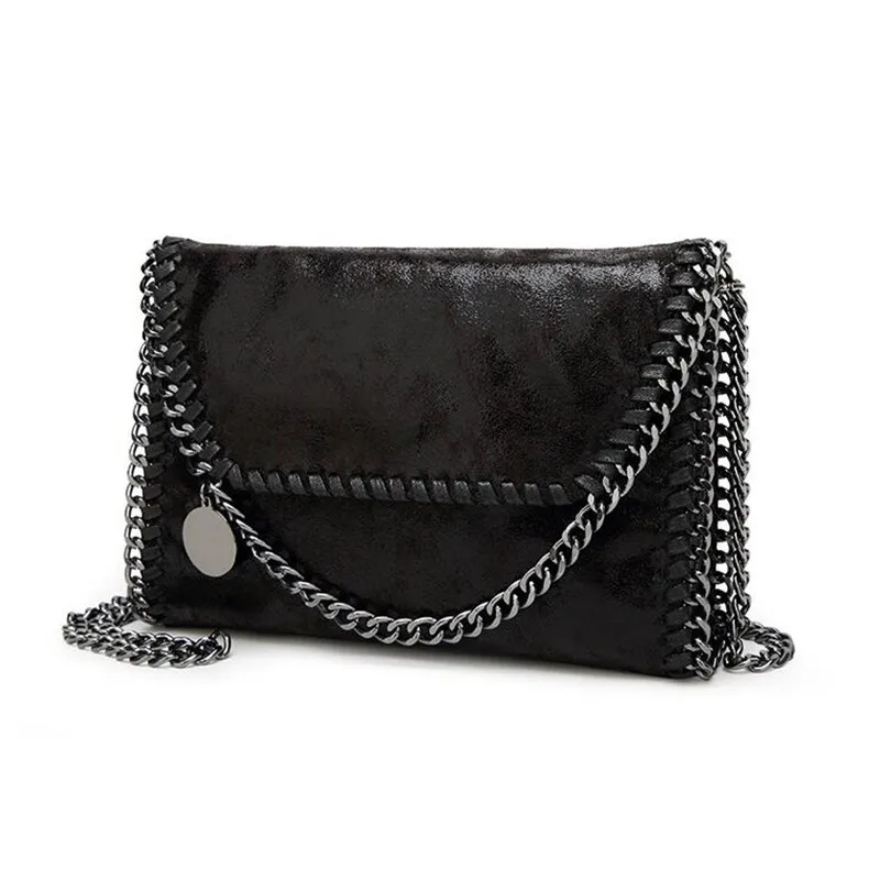 2019 New Women Message Bag Pu Fashion Portable 2 Chains Bag Woven Shoulder bag bolsa feminina carteras mujer handbag S989