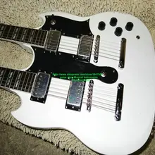 Белая Двойная Шея гитара Custom Shop двойная Шея электрогитара Новое поступление Гитара s