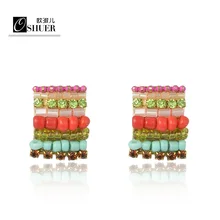 Серьги для женщин милые модные ювелирные аксессуары многоцветный бренд новые подарки