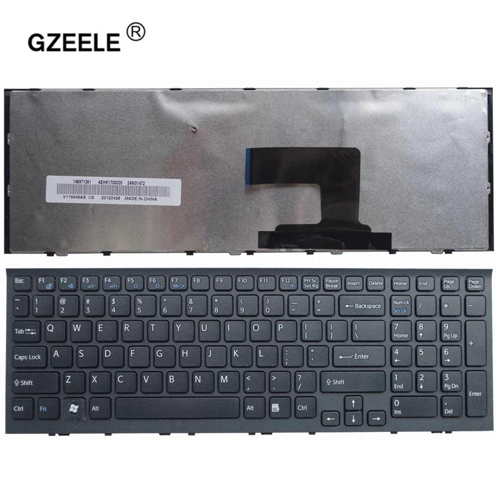 Gzeele New Us Laptop Keyboard For Sony Vpc-eh Vpceh 148970811 Aehk1u00010  V116646e Pcg-71811l Pcg-71811w English Black - Replacement Keyboards - 