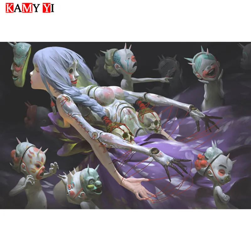 

KAMY YI Full Square/Round Drill 5D DIY Diamond Painting"Girl and skull"Mosaic Stitch Diamond Embroidery Home Decor Gift HYY