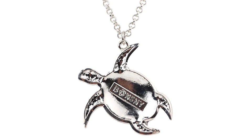 Bonsny массивное металлическое эмаль Морская Черепаха ожерелье Короткая Цепочка Воротник Подвеска океан животное модное ювелирное изделие для женщин подарок для девушек