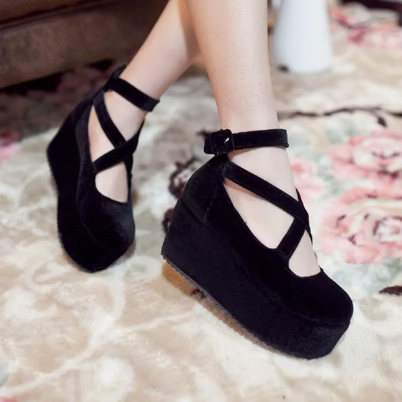 Туфли-лодочки новые стильные весенне-осенние женские тонкие туфли из флока с круглым носком и пряжкой на молнии, большие размеры 34-39