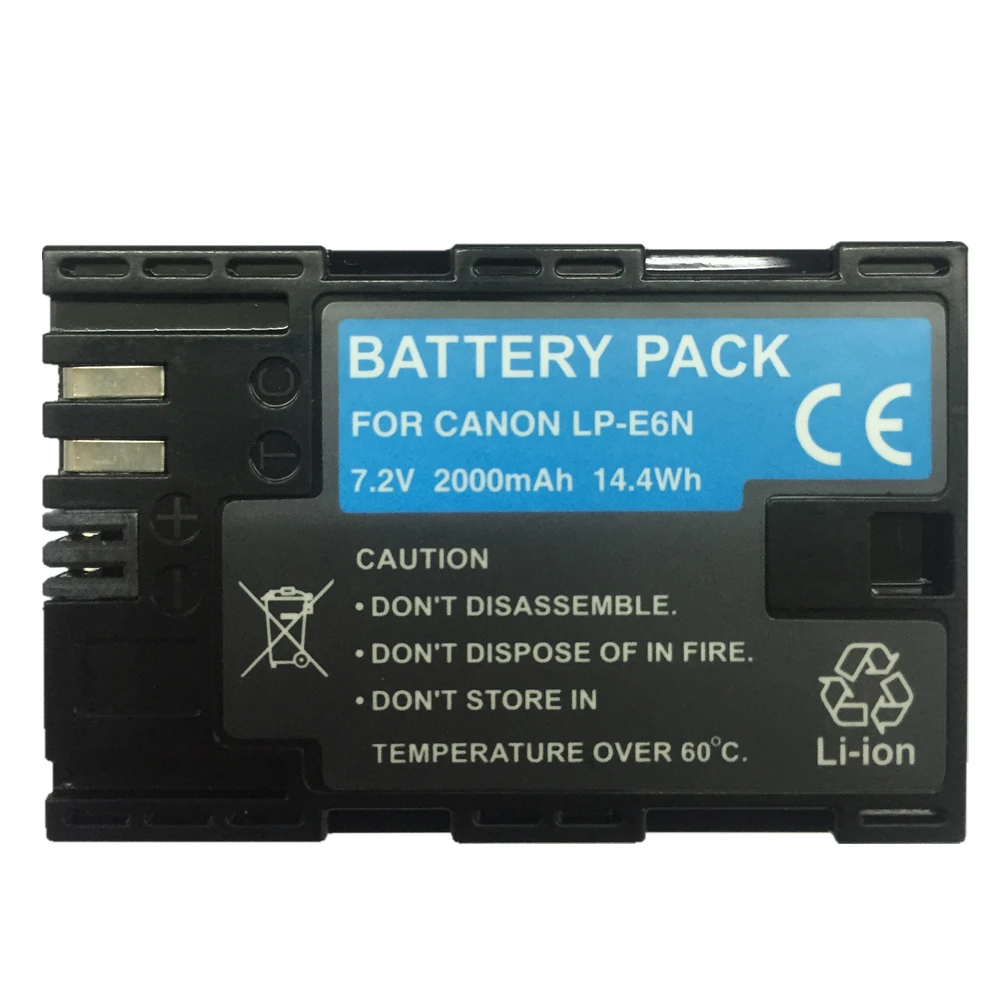 LP-E6N LP-E6 аккумуляторная батарея для цифровых фотоаппаратов LPE6N Перезаряжаемые литиевые аккумуляторы для Canon EOS 5D Mark II III 7D 60D 6D 5D4 7D2 80D 70D