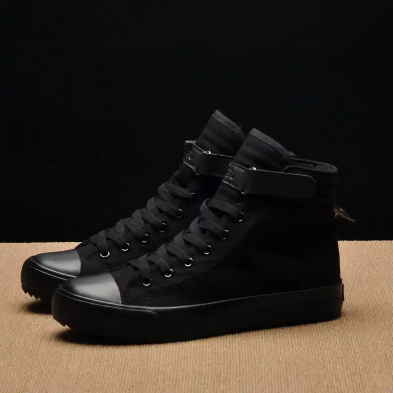 black high top canvas shoes