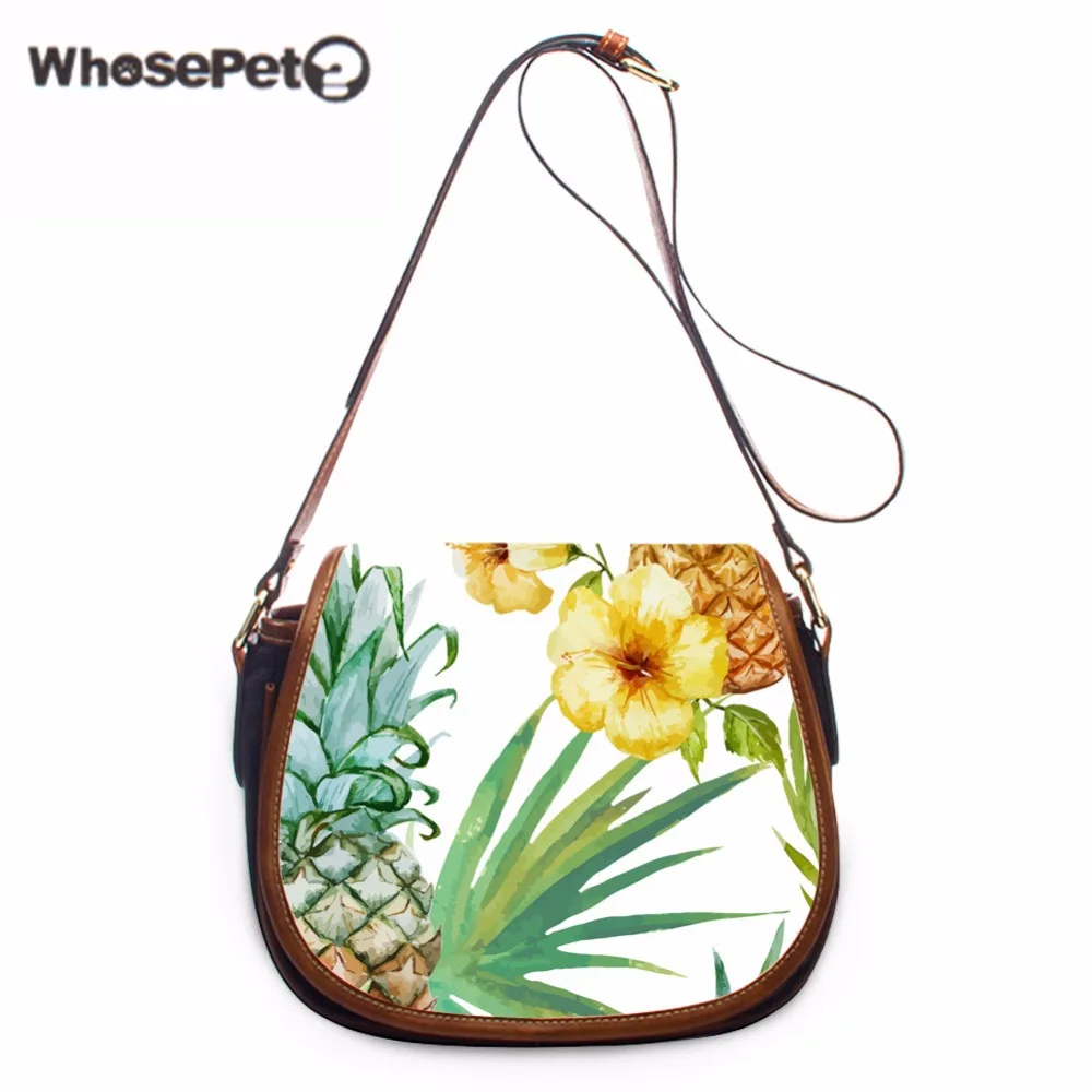 

WHOSEPET Pineapple Satchel Cross Body Shoulder Bag Flower Hobo Messenger Ladies Small Purse Mini Fresh Sling Bags Women Totes