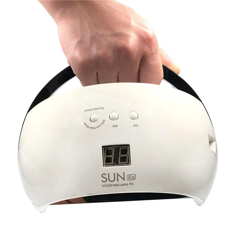 Портативный SUN6s 48 Вт Двойной УФ лампа светодиодный светильник для ногтей Сушилка для ногтей инструмент Гель-лак отверждения свет с нижней 30 s/60 s/99 s таймер ЖК-дисплей