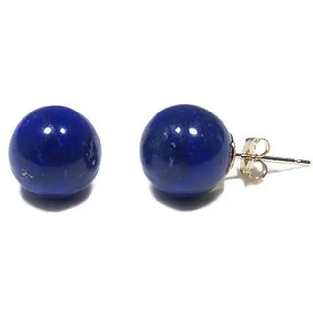 Whole Natural Jewelry 8 Mm Lapis Lazuli Stud Earrings 925 Silver Whole Natural Jewelry 8 Mm Lapis Lazuli Stud Earrings 925 Silver Studs For Women Cute Korean