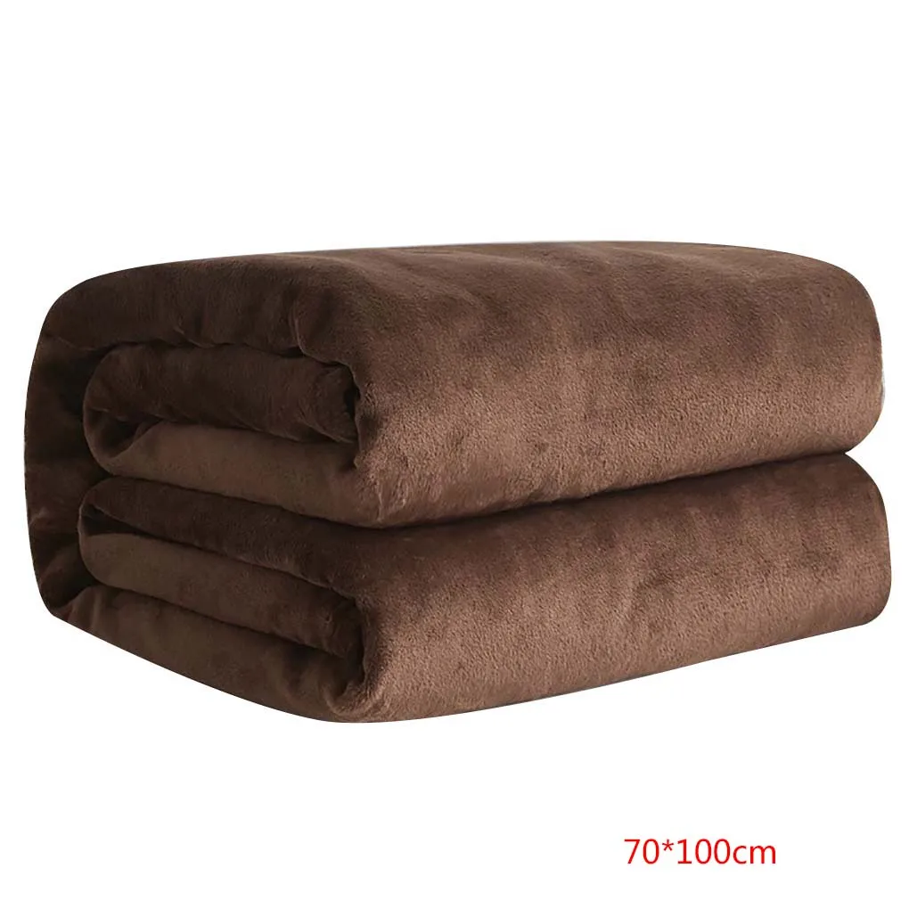Новое однотонное фланелевое одеяло кровать офис осень зима теплый ковер кондиционер комната коврики Новые - Цвет: 22