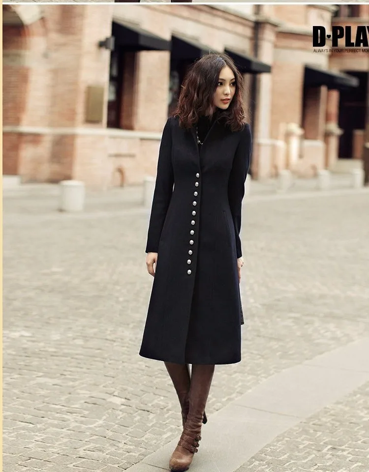 High quality Cashmere coat Wool Coat Women Winter Coat Big yards Mew style X-Long Pure color Elegant Autumn Winter Coat BN1247