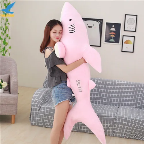 Fancytrader 71'' Huge Soft Shark Plush Toys Giant Stuffed Bite Sharks Kids Play Doll Lover Gift 2 Colors 3 Sizes 180cm (17)