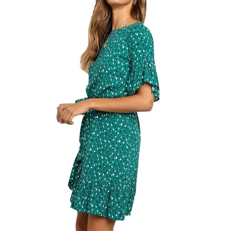 ENXI платья для беременных с поясом, шифоновое зеленое сексуальное платье для беременных женщин с коротким рукавом, праздничная одежда размера плюс