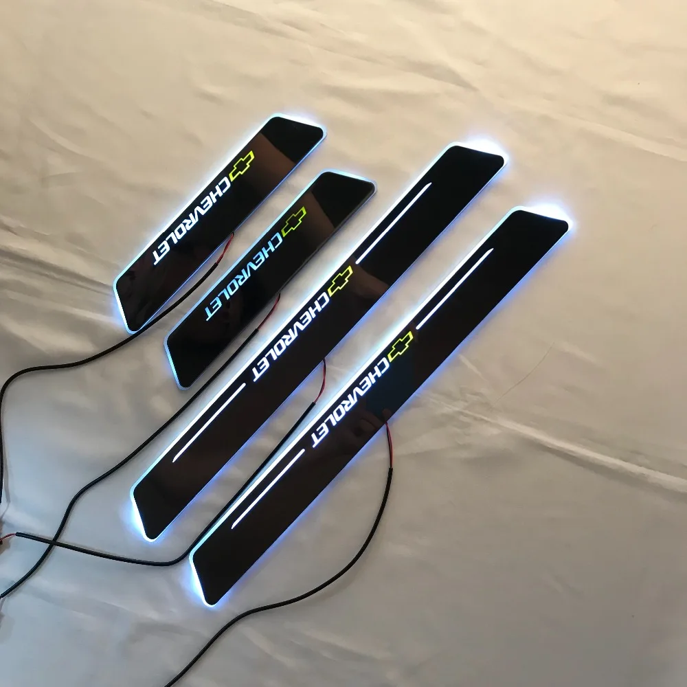 RQXR led перемещение двери Накладка для Chevrolet серия динамический дверной порог