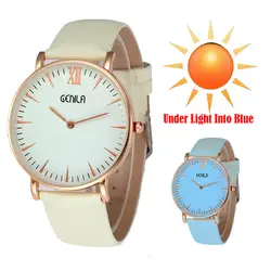 Индивидуальный тренд женские s температура зондирования изменение цвета женские часы модные классические кожаные кварцевые наручные часы