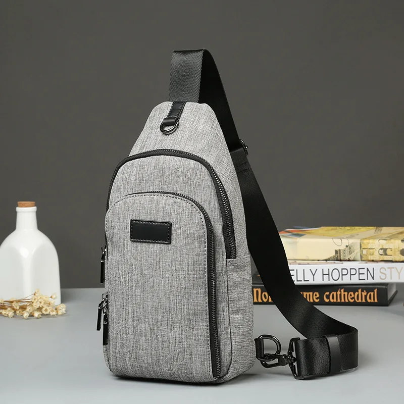 Gray chest package Japanese men s bags leisure fashion single shoulder bag chest package bag
