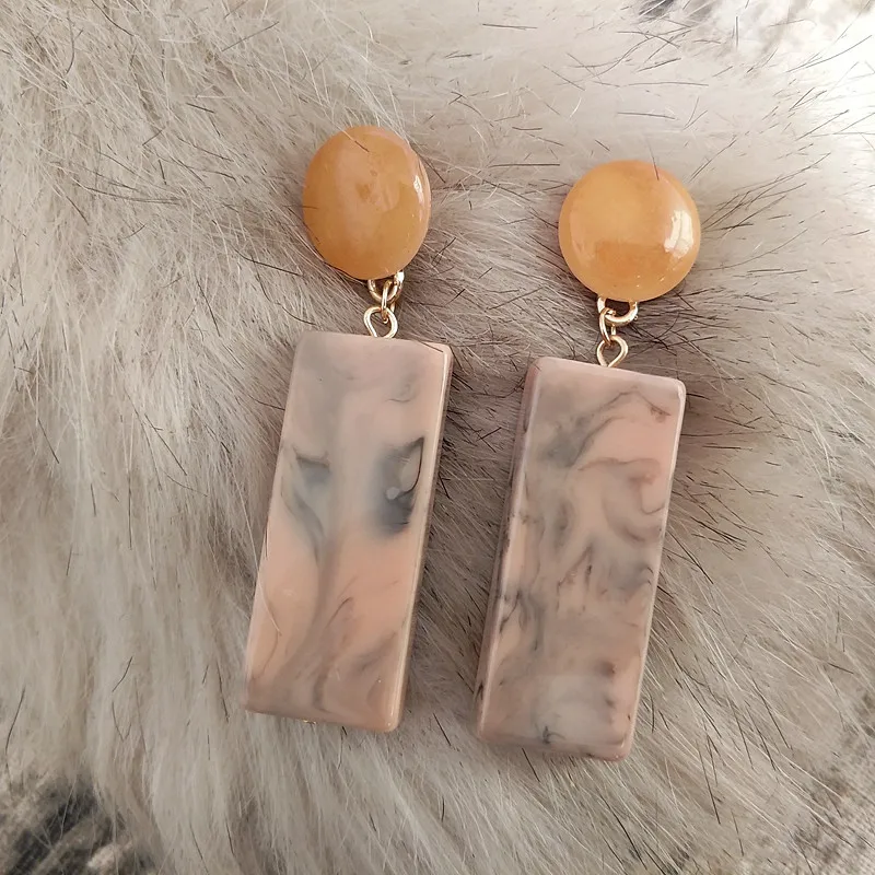

Free Shipping Mixed Color Geometric Resin Elegant Pretty Party Earring