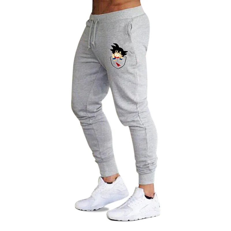Повседневные мужские брюки с забавным принтом Dragon Ball Goku из хлопка на осень-зиму серые мужские джоггеры тренировочные брюки больших