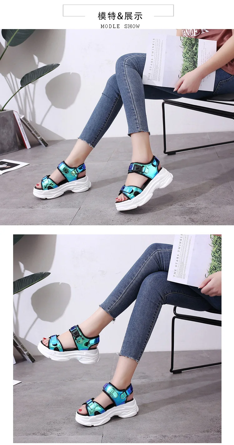 Г., новые летние пикантные женские спортивные сандалии с открытым носком женские сандалии на танкетке обувь на толстой платформе женская пляжная обувь