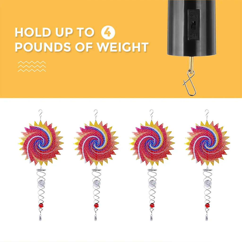Stainless Steel Wind Spinner Motor Battery Operated Hanging Display Wind Spinner Motor Garden Decor Hanging Decorations