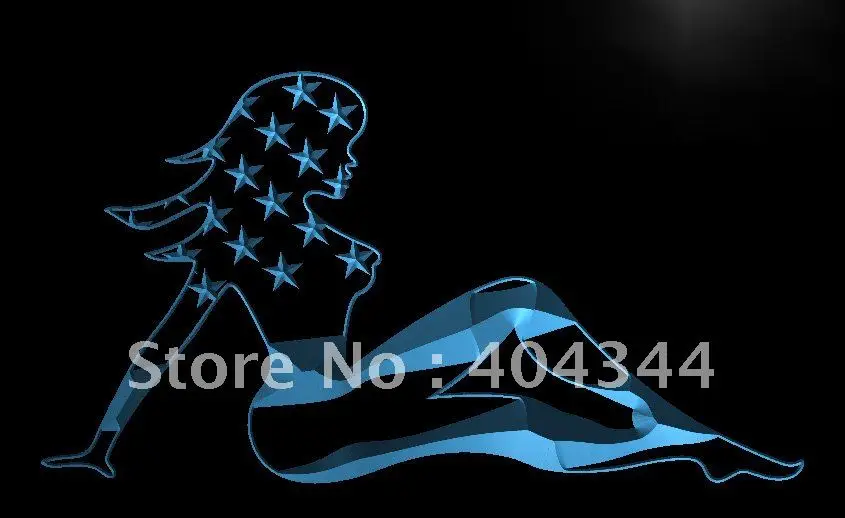 

LB813- Sexy Lady Woman US Flag Bar PUb LED Neon Light Sign