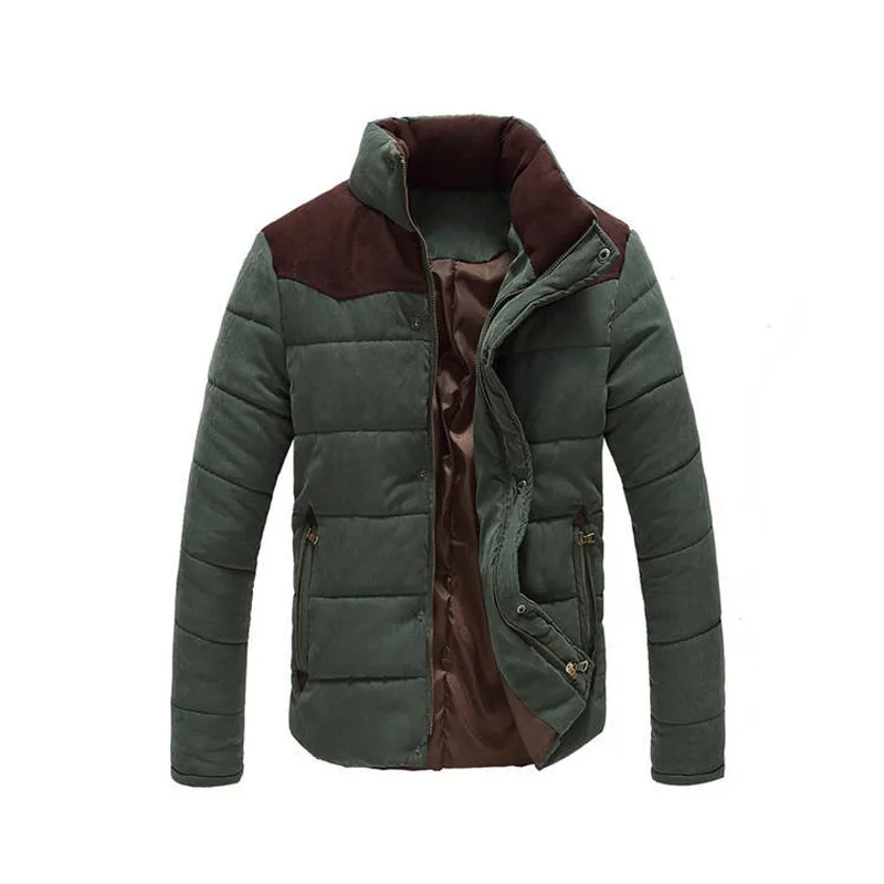 Зимняя куртка мужская теплая Повседневная парка хлопковое пальто Мужская Верхняя одежда Размер M-4XL - Цвет: army green