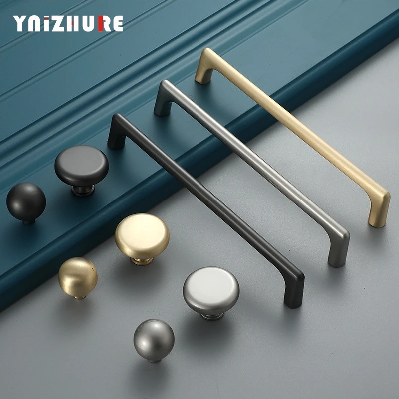 

Zinc Alloy Pearl Gray Gold Cabinet Handles Solid Drawer Knobs Kitchen Cupboard Door Pulls Furniture Handle Cabinet Hardware