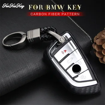 

KUKAKEY Car Key Case Cover For FOR BMW 1 2 3 5 7 X1 X3 X4 X5 X6 E46 E53 F30 F31 F10 F20 F30 GT Carbon Fiber Car Key Bag Shell
