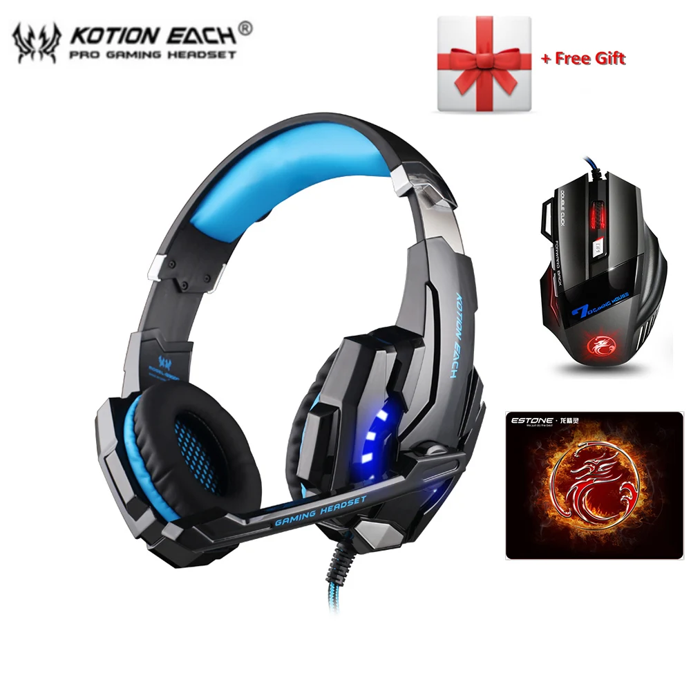 Игровые наушники KOTION EACH G9000 3 5 мм гарнитура PS4 игровые с микрофоном для ПК ноутбука