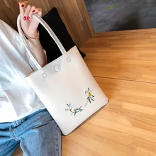 

Angelatracy 2018 Fashion Embroidery Flower Floral PU Japan Style Summer Bohemian Shopping Crossbody Casual Totes Bags Handbags