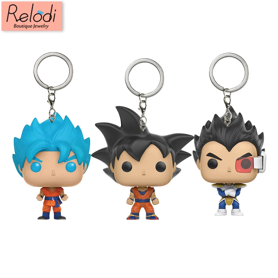 

Dragon Ball Keychain Q Version Doll Pop Key Chain Holder Goku Vegeta Super Saiyan Goku Key Protector Gift for Fans SP1630