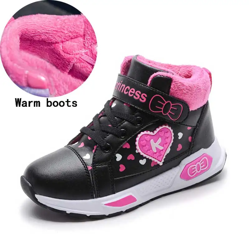 

Botas Winter Plush Warm Princess Shoes Girls Casual Skate Shoes Kids Sport Runing Shoes Children Anti Slip Sneakers #8